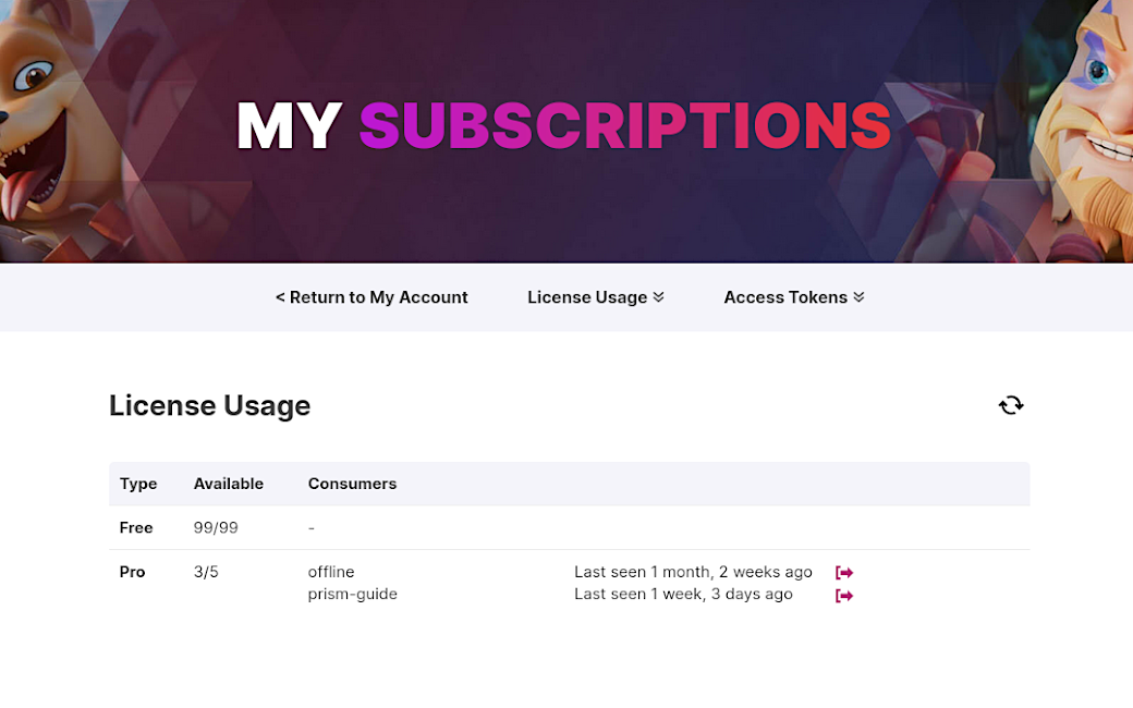 [MySubscriptions - Licenses]