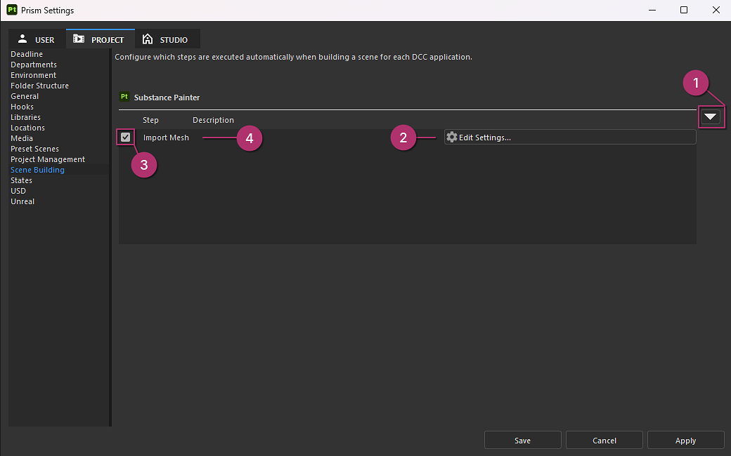 [Scene Building - Substance Painter Settings]